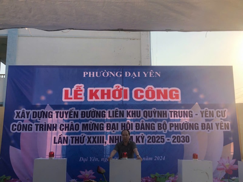 PHƯƠNG ĐẠI YÊN TỔ CHỨC KHỞI CÔNG XÂY DỰNG TUYẾN ĐƯỜNG LIÊN KHU QUỲNH TRUNG - YÊN CƯ