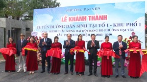 Khánh thành tuyến đường tổ 1, khu 1 và nhà văn hoá khu 1, phường Đại Yên